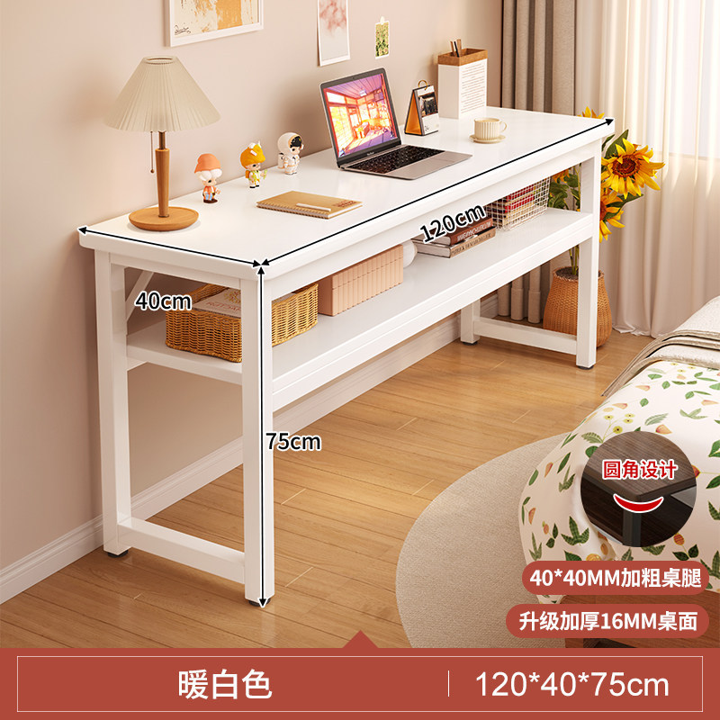 Escritorio para niñas dormitorio casero tabla larga tabla rectangular contra la pared tabla estrecha mesa de trabajo escritorio de computadora simple casa de alquiler image 30