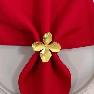 Cross-Border Best-Selling Retro Design Metal Petal Napkin Buckle Hotel Wedding Banquet Napkin Ring Factory Direct Sale