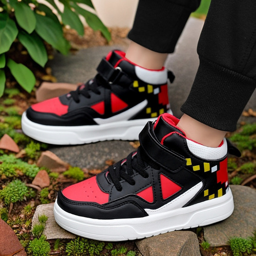 Children's board shoes 6-12 years old boys flat casual shoes girls medium height fashionable wear-resistant anti-slip children's shoes