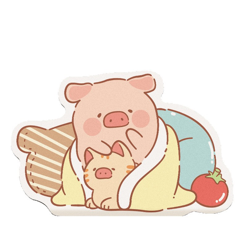 Niedliche Cartoon Schweinchen Kieselgur Badematte Schmutzabweisend_voghion.com