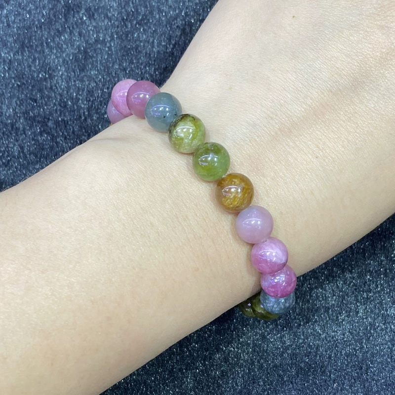 Свежий органический турмалин маленький кристал bracelet, подвеска украшение, универсальный аксессуар, женский стиль, подарок на день рождения