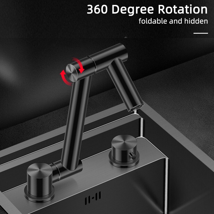 304 stainless steel sink hidden lifting folding faucet invisible faucet hot and cold pure water three-in-one