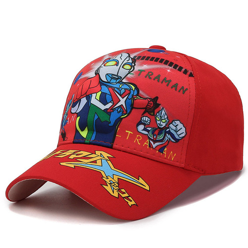 Children's cartoon cute baseball cap print Ultraman super cute sun hat outdoor activities versatile sunshade duckbill hat