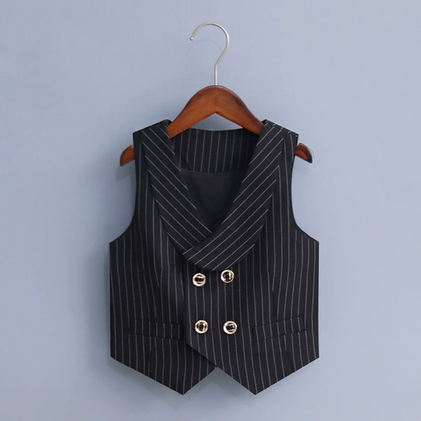 22165 black striped single vest