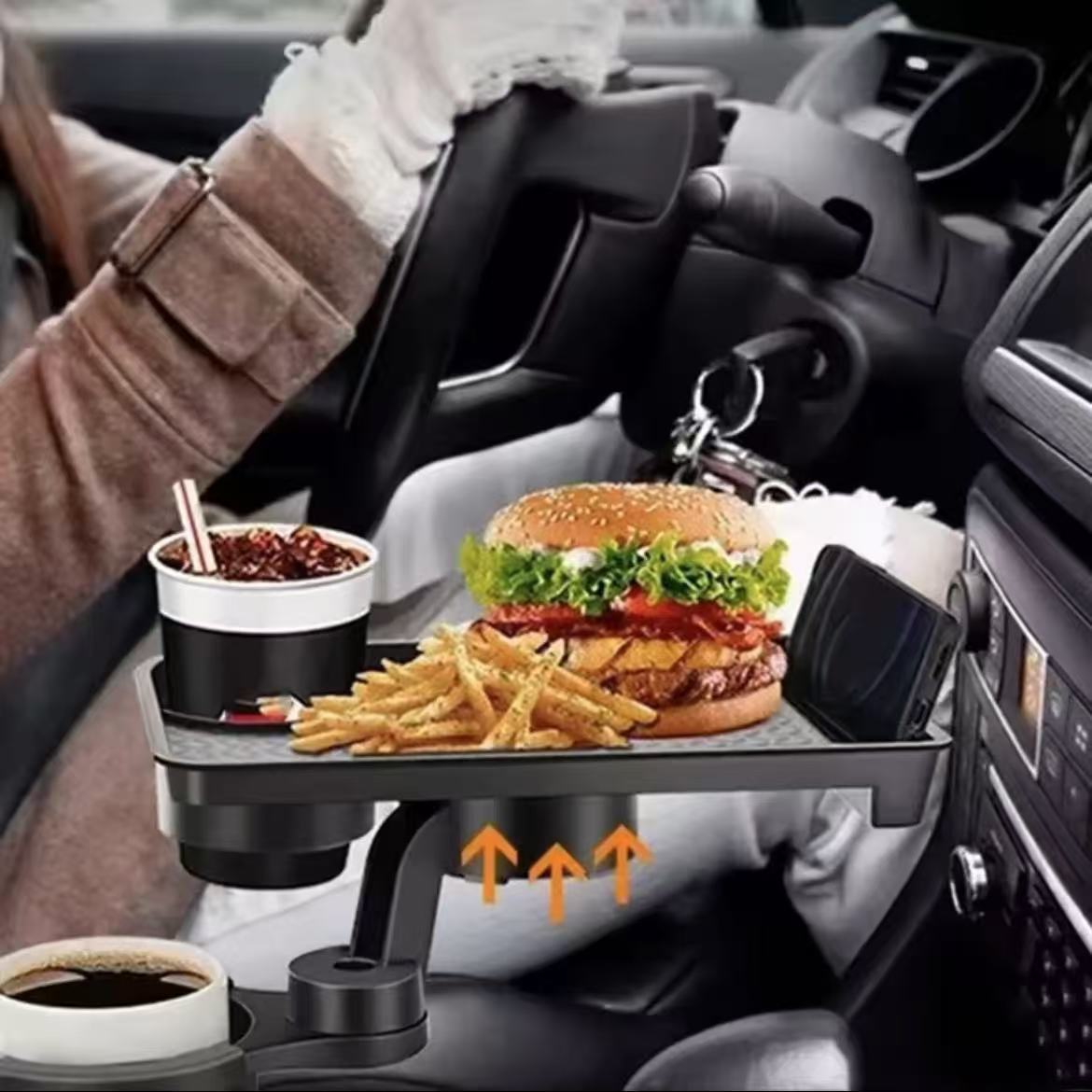 Car cup holder expansion bracket, small tray, car accessories, storage tray, table tray, table board, multi-functional tray, cross-border