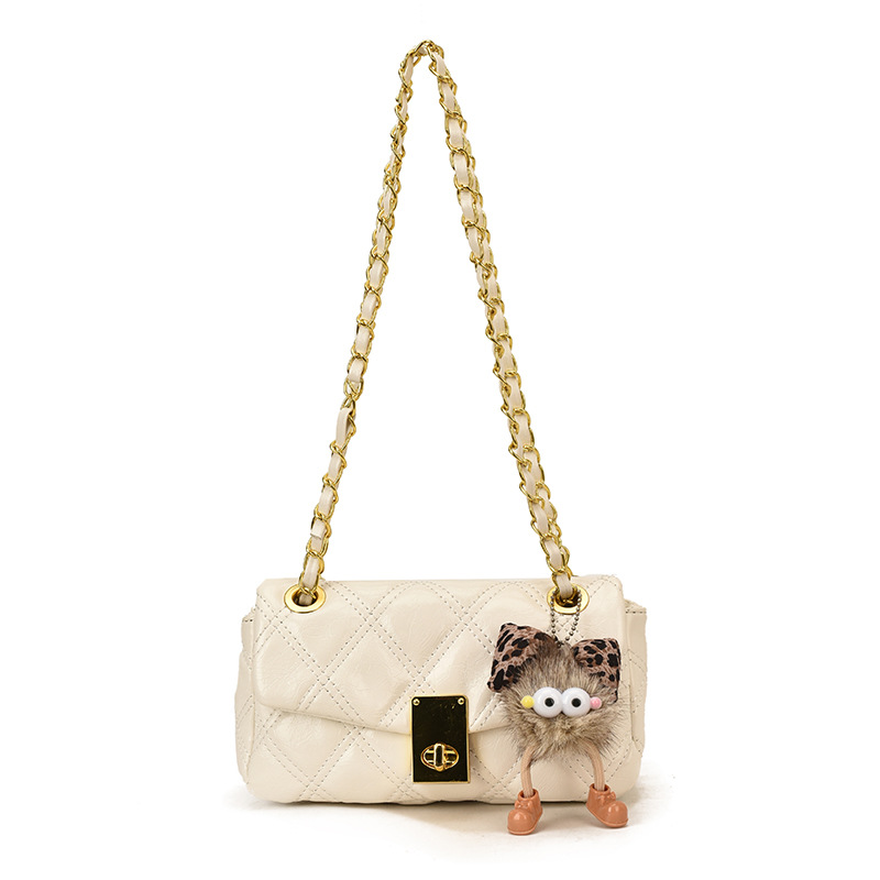 Bolso de cadena de diamante para mujeres 2026 nueva moda bolso de hombro cuadrado de textura diaria versátil bolso de mochila