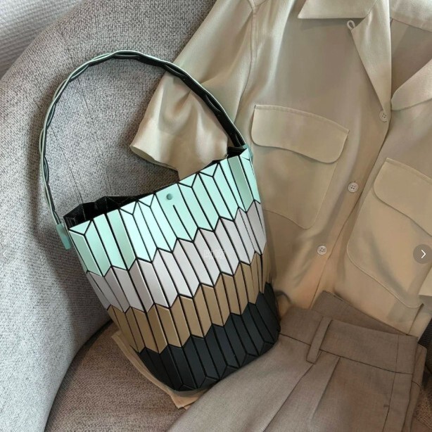 Lingge Original October New Collection Ethnic Style Bucket Bag Handbag Women's Bag Color-Block Handheld Shopping Bag Tote Bag