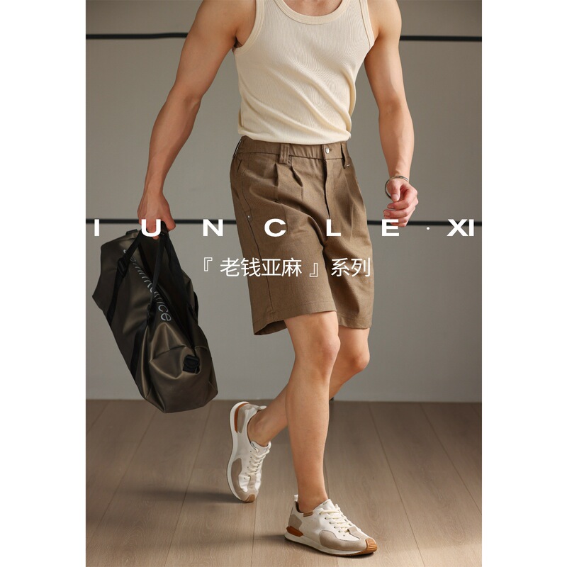 【Linen Old Money】Summer Anti-Wrinkle Comfortable Stretch Shorts Men's Casual Five-Point Pants