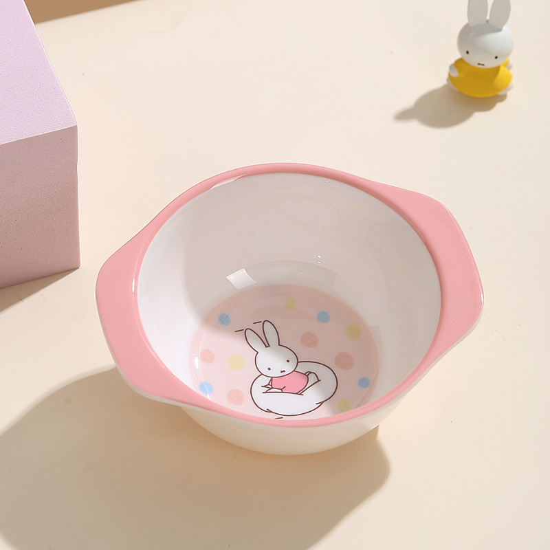 350ml 라이트 핑크 라운드 푸드 보완 그릇