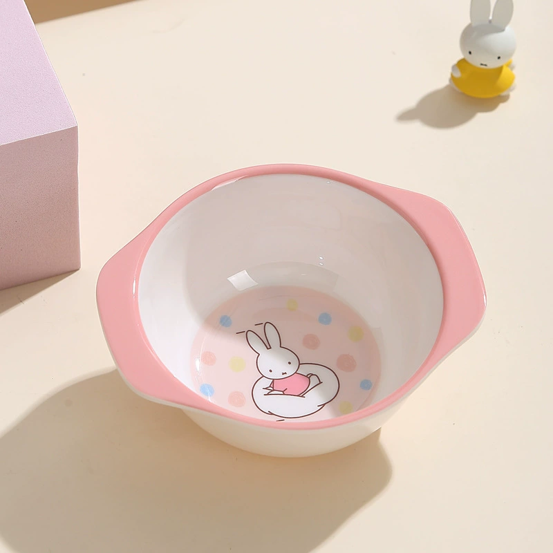 Тарелка для еды Miffy, детская мультяшная посуда для дома, термозащитная (антиожог)