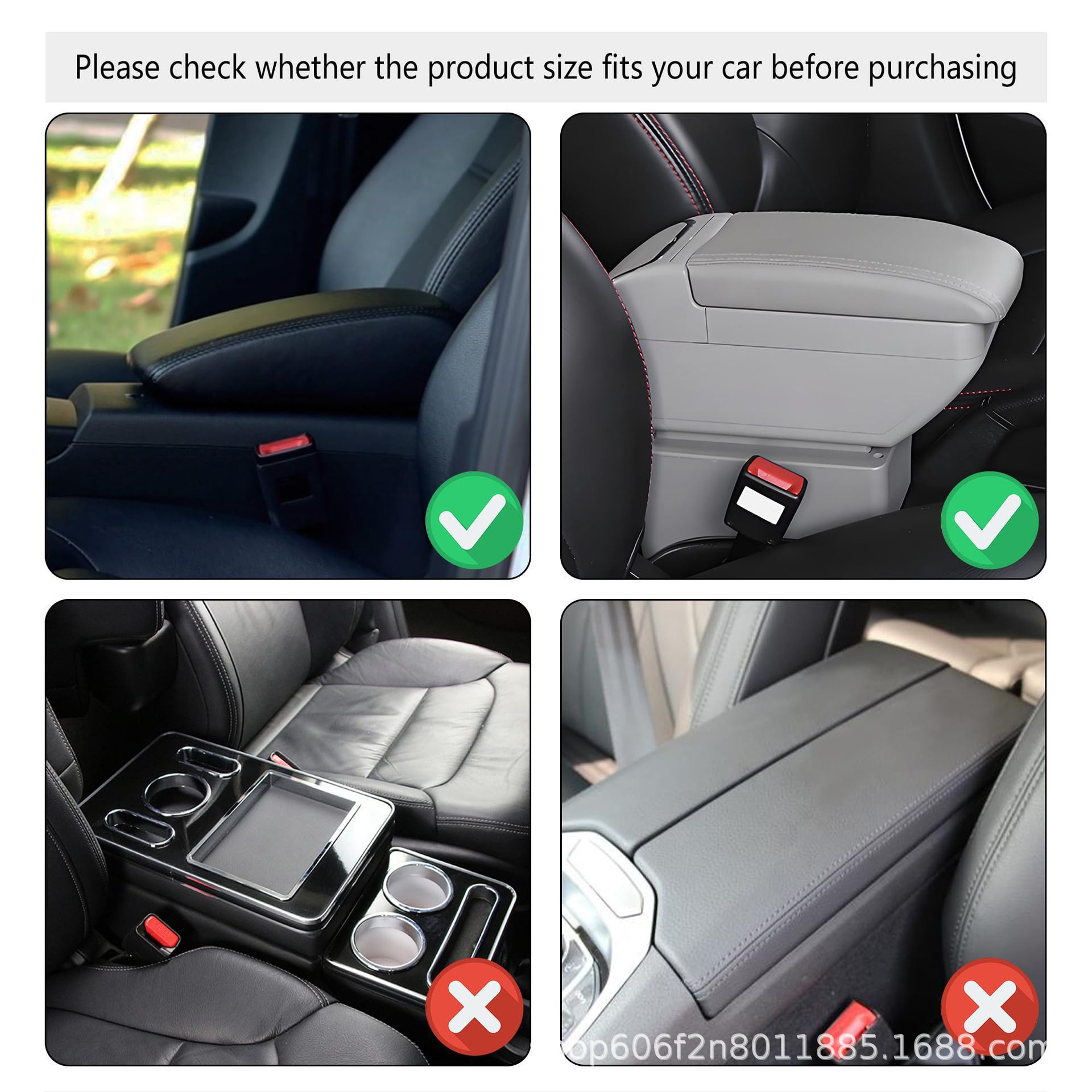 Car armrest box pad, universal for all seasons, stylish car storage pocket, elbow center heightening pad, multifunctional