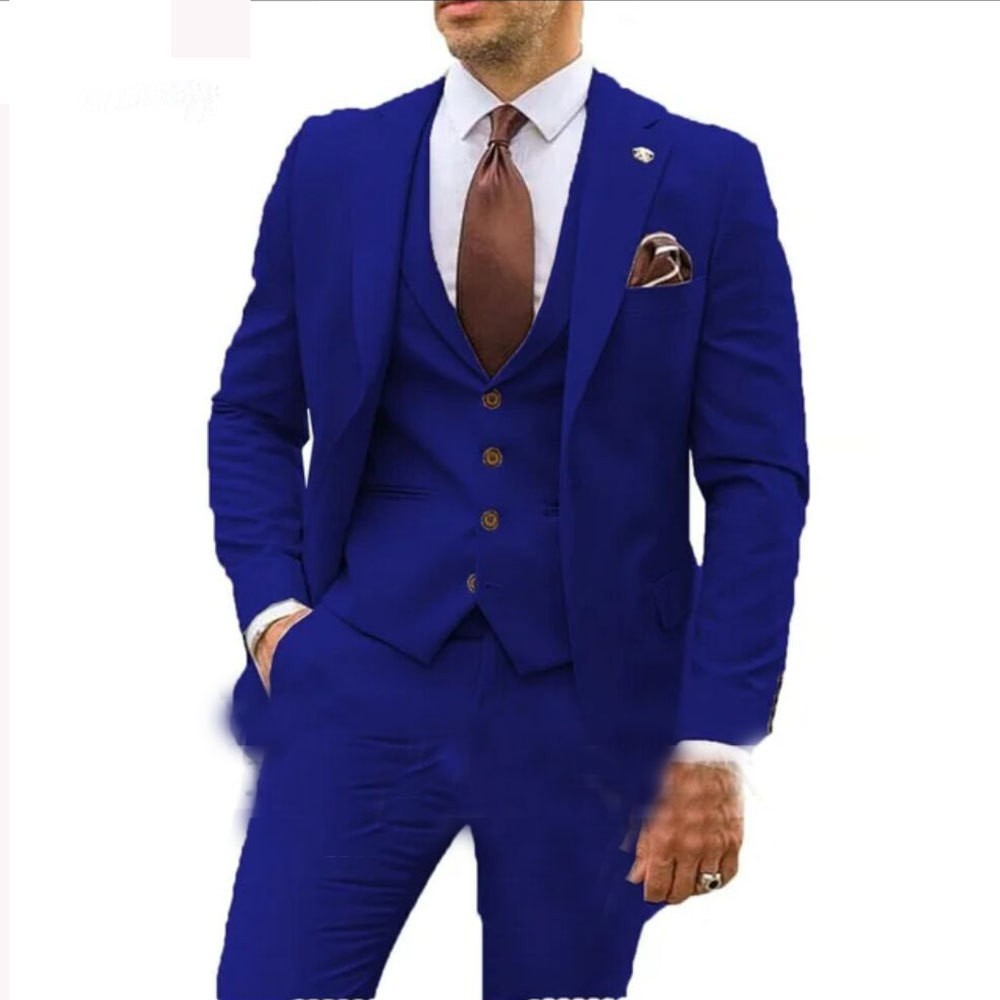 Comercio exterior de Europa y América Amazon AliExpress traje de hombre de tres piezas, tuxedo delgado, vestido de banquete de novio y mejorrino