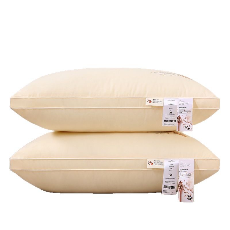 Algodón 60 piezas fibra de soja ultra-fino pluma terciopelo almohada núcleo vivo popular almohada núcleo solo paquete un par de fibra almohada