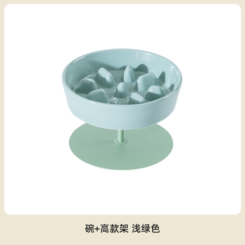 Cerámica para mascotas cuenco de comida lenta para proteger la columna vertebral cervical cuenco de gato plato de comida para gatos anti-asfixia cuenco de alimentos para gatos para perros y perros tazón de comida para perros