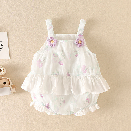 Baby Bandeau Baggy Pajama Set Summer Thin Women's Baby Super Cute Stylish Sleeveless Backless Triangle Shirt Summer Outfit