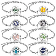 新款生命树芳香疗法手镯天使翅膀精油扩散器海滩连锁手镯时尚珠宝