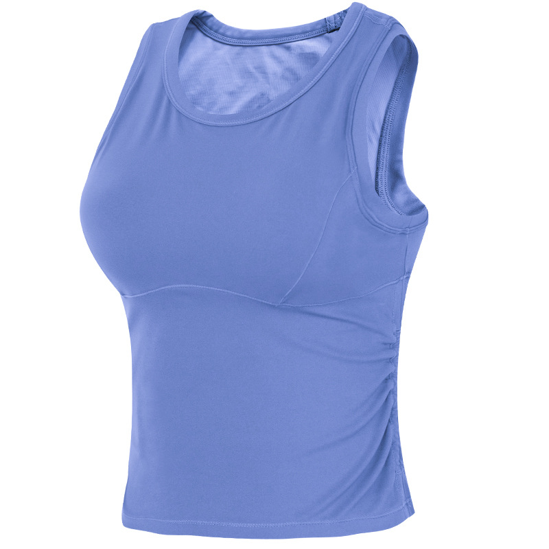 Cross-border Sports Vest Women's All-in-one Cup 2024 Summer New Outer Wear Fitness Short Pilates Top
