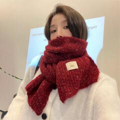 韓国東大門馬海毛マフラー冬の女性純色eggニット毛糸保温は学生の首を囲む潮を厚くする