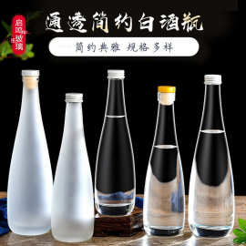 厂家批发 丝口平口密封玻璃果汁瓶矿泉水瓶蒙砂果酒饮料瓶冰酒瓶