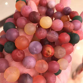 糖果色手持念珠盐源玛瑙珠手链复古宫廷风女式表情手串现货批发