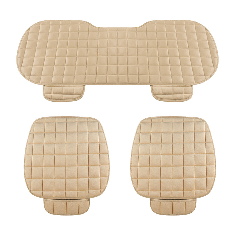 Single Piece — Universal Seat cushion, seat cover - beige-three-piece-set-universal