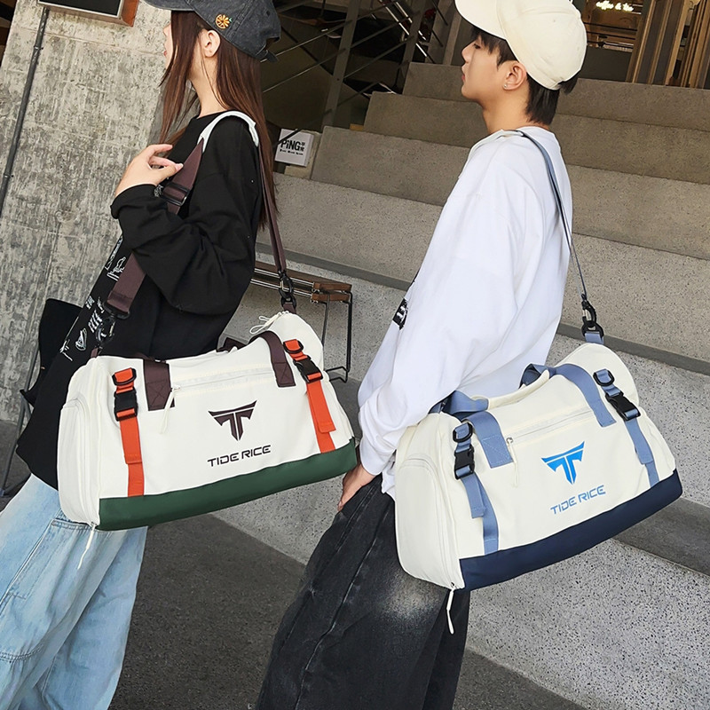 跨境大容量运动健身包干湿分离独立鞋仓瑜伽游泳包旅行包可印logo