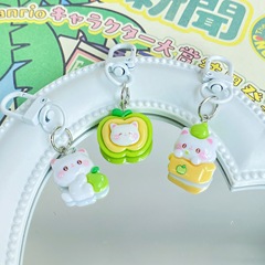 青蘋果貓咪鑰匙扣ins少女學生鑰匙扣女孩書包閨蜜禮物卡通掛飾