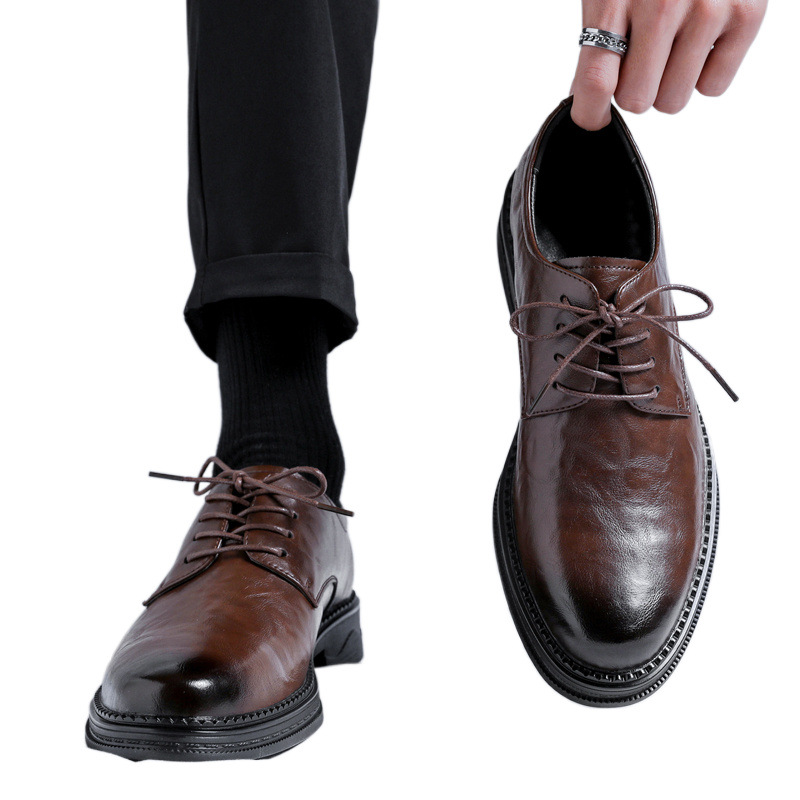 ShoeVault Men's Brogue Leather Autumn British Style Business Formal Soft Sole Casual Derby Wedding Trendy Shoes_voghion.com