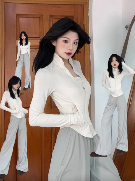 女性のためのスタンドアップカラースリム日焼け防止服 2025 新しい抗 UV ヨガ服夏薄いアイスシルククールジャケット女性のための|undefined