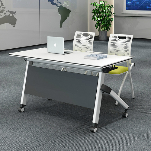 Conference table foldable training table training chair set mobile office desk can be connected long table university classroom desk chair
