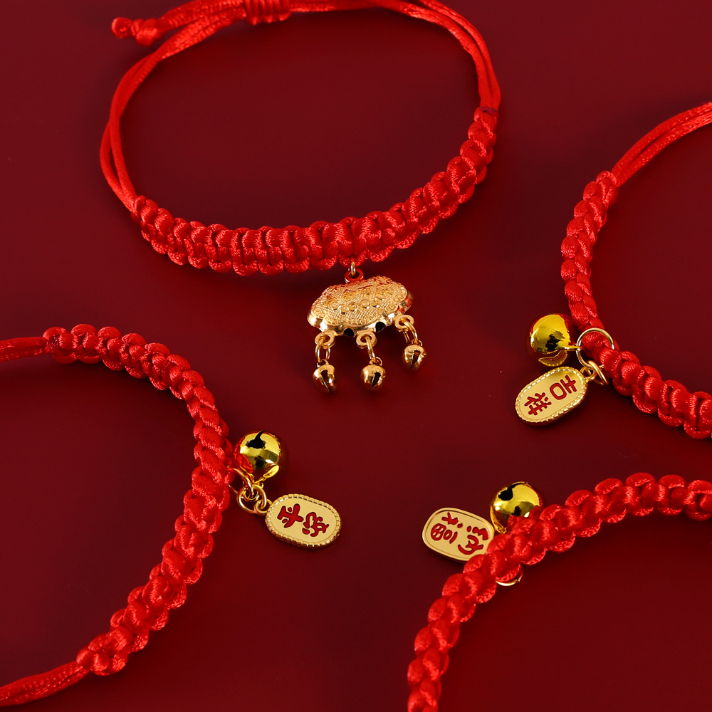 Mascotas de cuerda roja Año Nuevo para atraer dinero collar de campana gatos perros auspiciosos Nafu Celebrando Accesorios de collar del Festival de Primavera