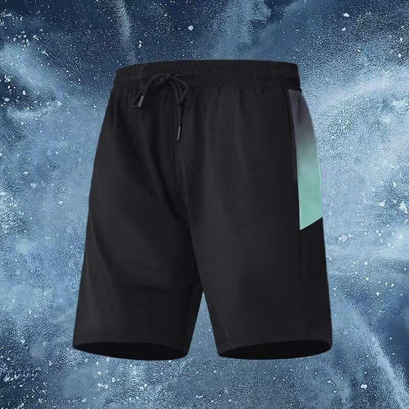 Trajes deportivos para hombres hielo veloz ropa seca camiseta de fitness correr mangas cortas pantalones cortos trajes de entrenamiento fábrica transfronteriza al por mayor