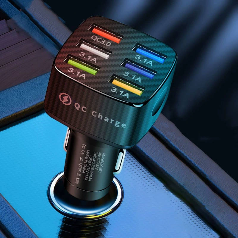 Автомобильное зарядное устройство для быстрой зарядки, автомобильный преобразователь для зарядки мобильного телефона, 12 В, 24 В, универсальная многофункциональная головка для быстрой зарядки «пять в одном»