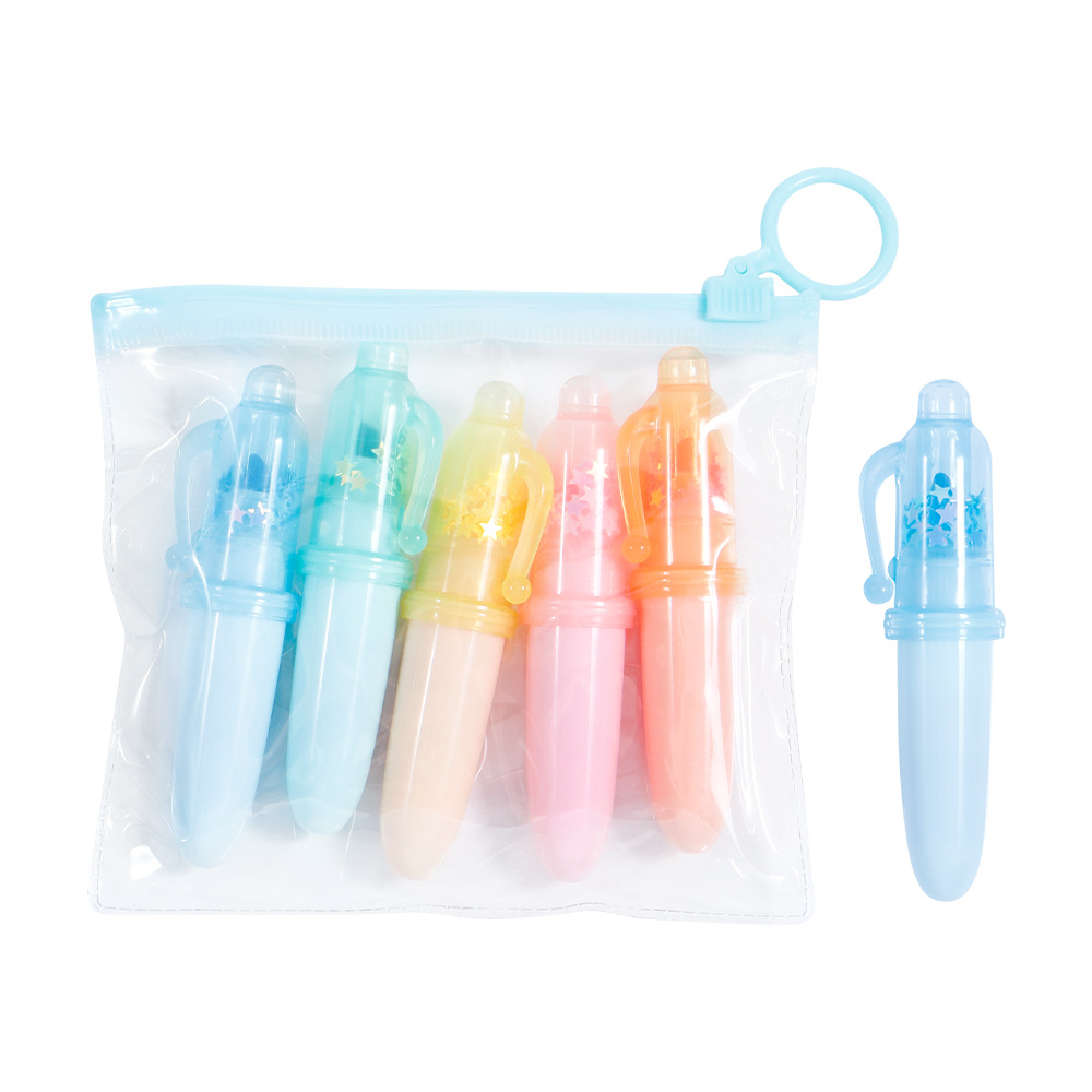 High-value - face puntero de resaltador lindo dibujos animados estudiantes marcador puntero de color set graffiti diy puntero de resaltador puntero