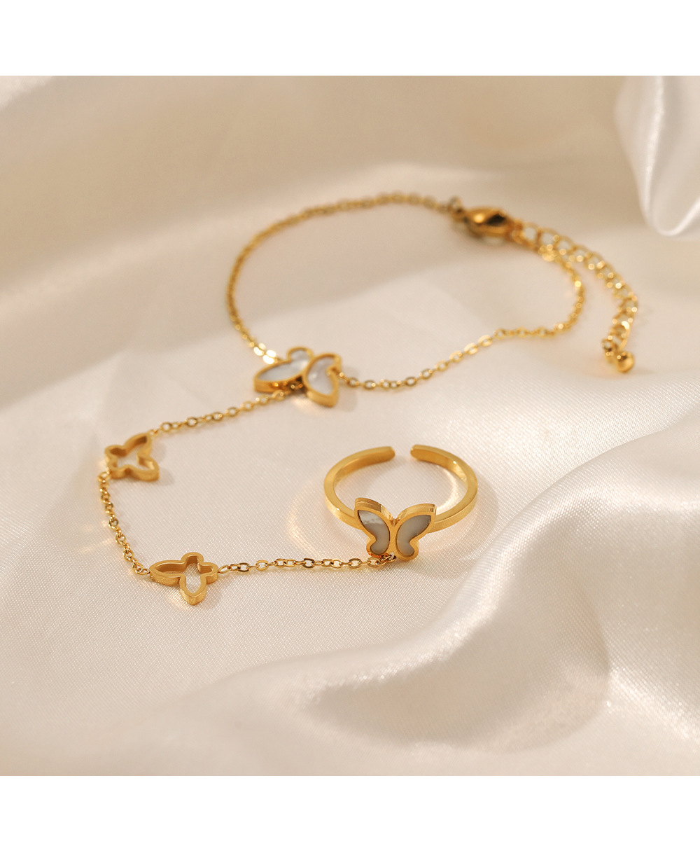 10g Weight PVD Coated Gold Plating Process 304 Stainless Steel Pendant Material Bracelets Classification Fashion Butterfly 304 Stainless Steel Stainless Steel Bracelets In Bulk