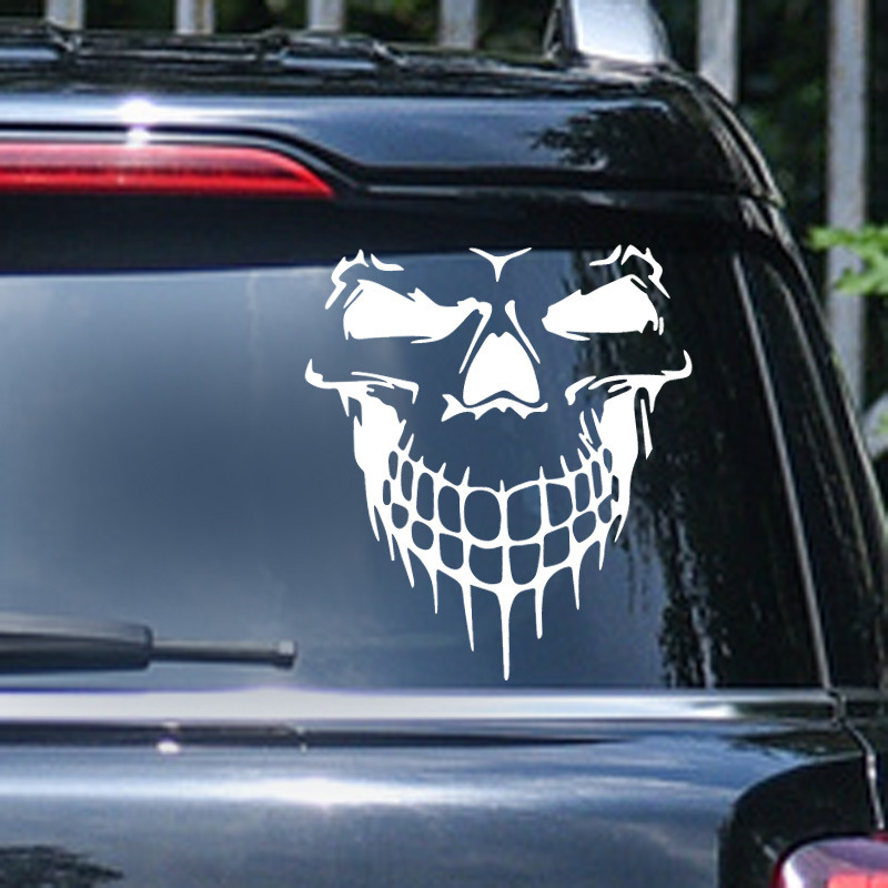 Calavera de comercio exterior pegatinas de coche Pegatinas de coche de capó puerta lateral pegatinas de coche reflectantes personalizadas K-01 de tamaño grande y mediano