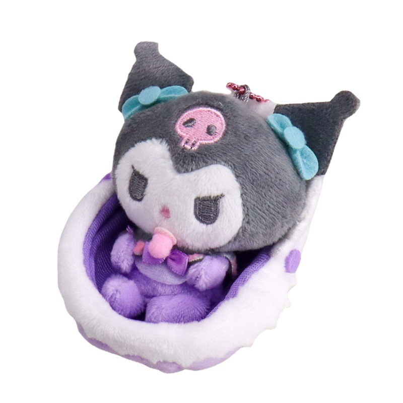 Colgante de peluche de personajes Sanrio (Kuromi, Cinnamoroll, My Melody) - Para cuna y cochecito - Diseño cartoon - Juguete para bebés