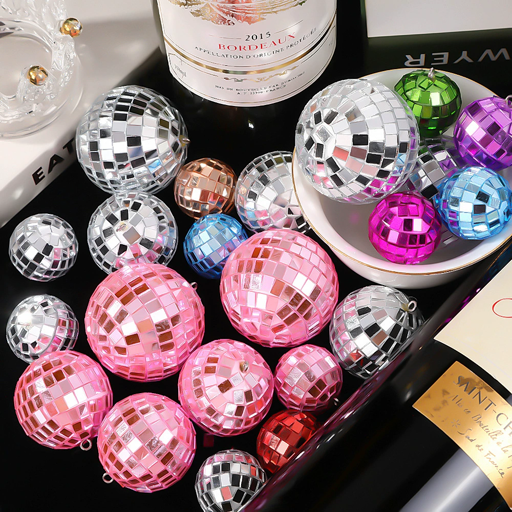 Зеркальный шар трансграничный овечий рог дискотека мяч подвеска елка украшения бар лазерный пузырь рождественский шар