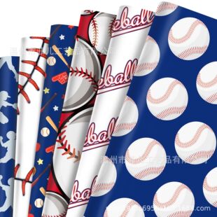 Wz159 Baseball Theme Gift Decorative Paper Holiday Gift Box Paper Baseball Sports Decorative Outer Wrapping Paper