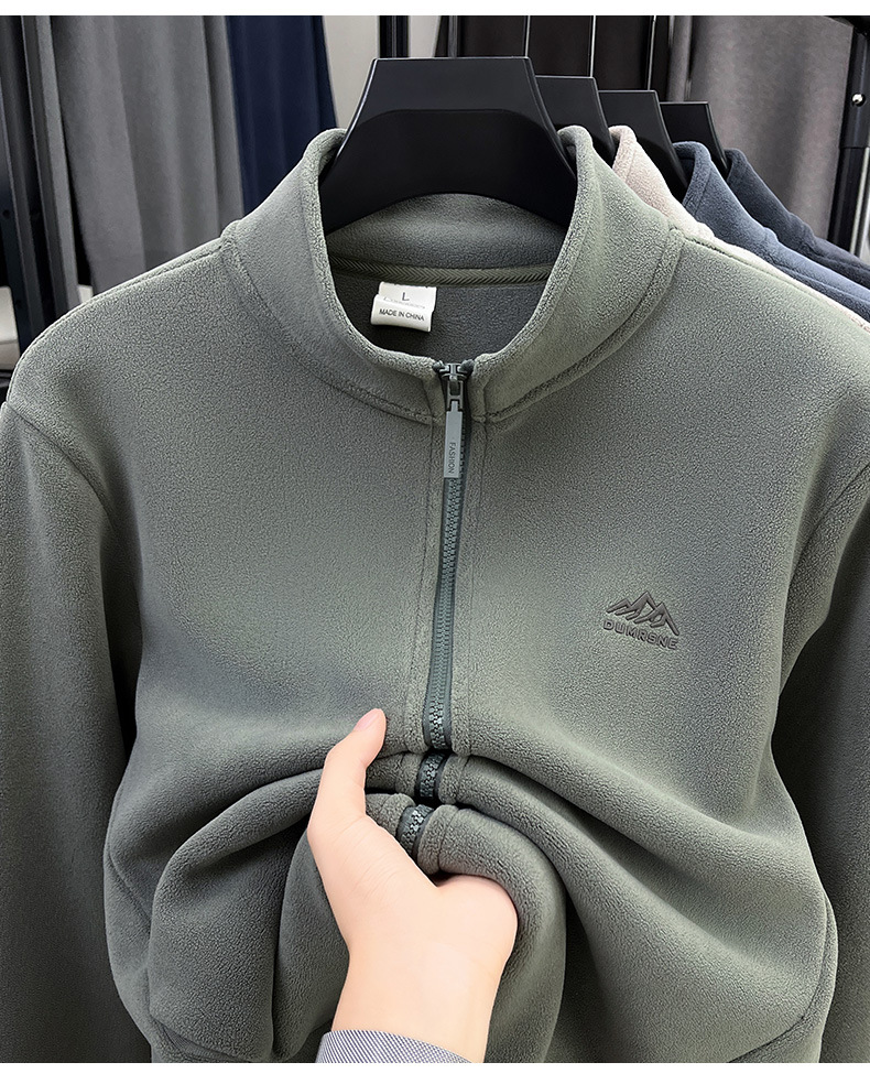 Herren Samt Cardigan Jacke Doppelseitiges Fleece Für Herbst_voghion.com