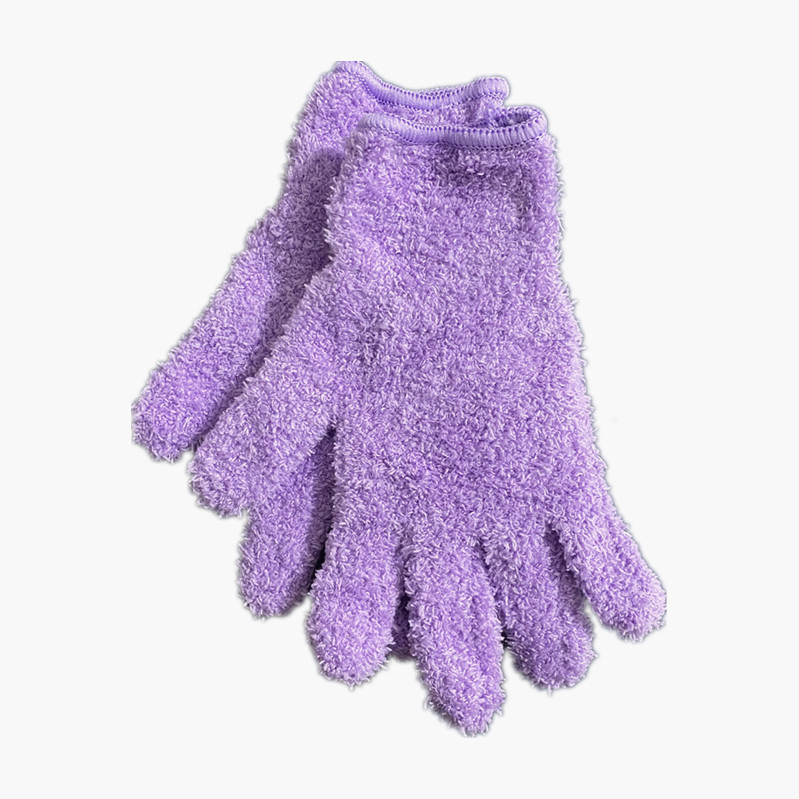 Guantes de polvo de fibra ultra fina guantes de coral guantes de lavado de coche limpieza color sólido de cinco dedos del hogar absorbente guantes de pelo seco