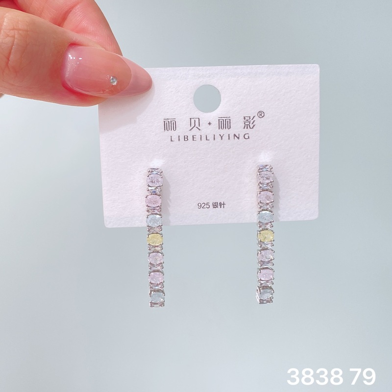 丽银丽贝丽影新款欧美时尚超闪锆石耳钉气质名媛风高级感轻奢耳饰|undefined