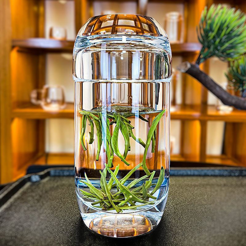 水晶茶漏三日月天然原鉱水晶杯蓋杯一杯両用事務杯茶具高級茶杯|undefined