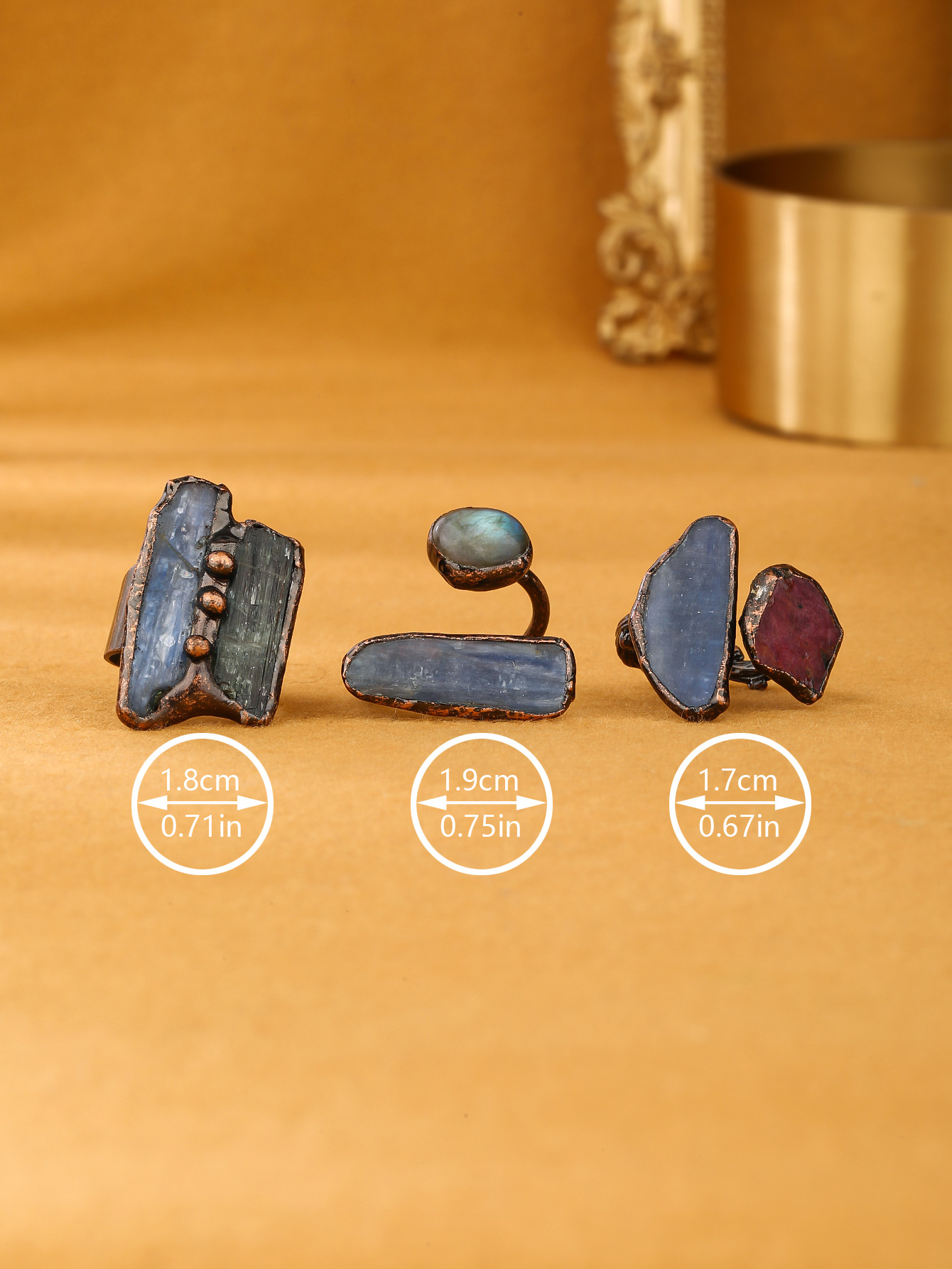 25g Weight Natural Stone, Crystal Inlay Material Open Rings Classification Adjustable Ring Size 1 Piece Quantity Daily Occasion Copper Material Geometric Pattern All Seasons Season Unisex Gender Inlay Design Retro, IG Style Style IG Style Retro Geometric Copper Inlay Natural Stone Crystal Unisex Open Rings Punk Rings 无