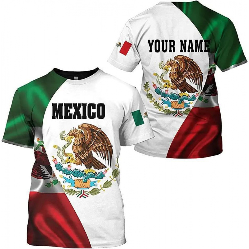 Comercio exterior transfronterizo AliExpress TK venta caliente impresión digital 3D camiseta de hombre manga corta casual serie mexicana blusa