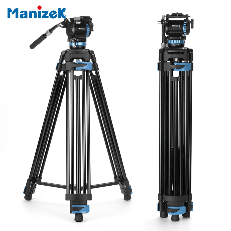 漫迹客（maizek）专业动平衡10档阻尼液压云台排管摄像三脚架相机