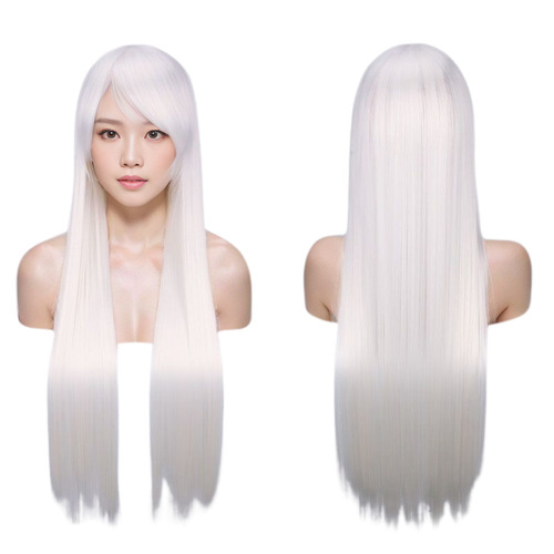 cosplay wig color anime European and American wig long hair style manufacturer wholesale head cover 80cm straight hair