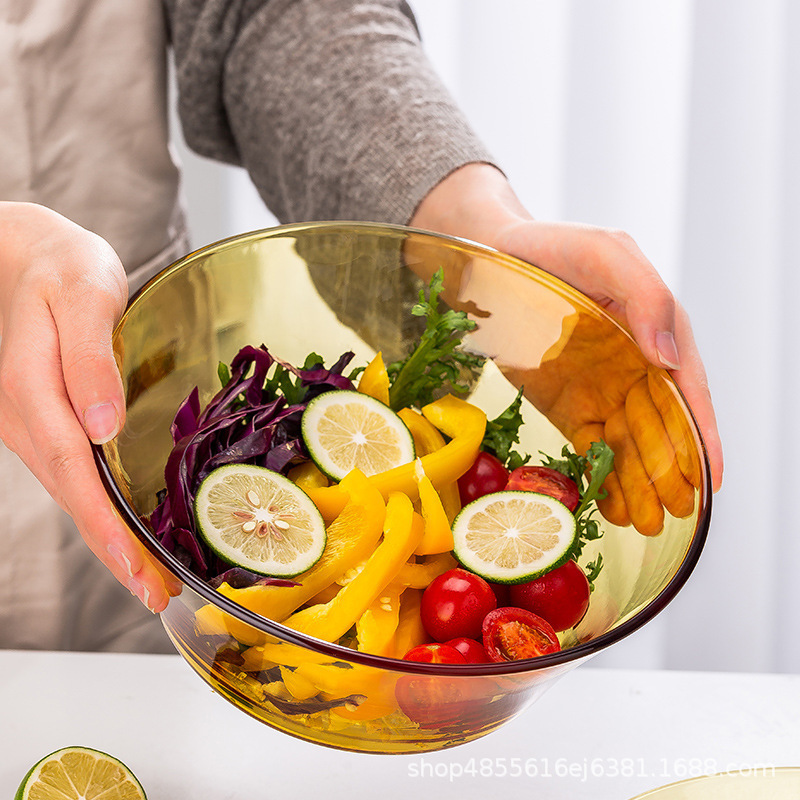 Green Apple Borosilicate Tempered Glass Bowl Hot Bowl Rice Bowl Salad Bowl Microwaveable Amber