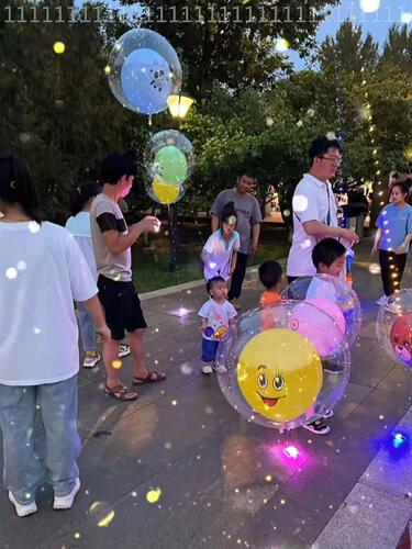 Flying doll kite balloon Internet celebrity floating wave ball with lights, night lights, light string, kite stall inflatable ball