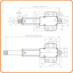 50mm pen-type electric push rod wing medical bed DC electric extend and retract rod electric push rod push rod